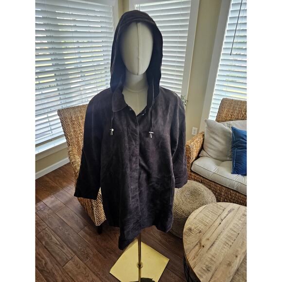 Appleseed's Wool Blend Brown Parka Hooded Coat Women's Size Petite XL New - Picture 1 of 13